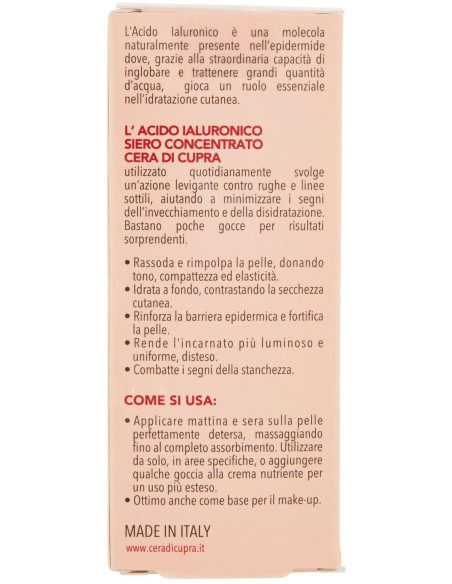 Cera Di Cupra Siero Concentrato - 30ml - Acido Ialuronico